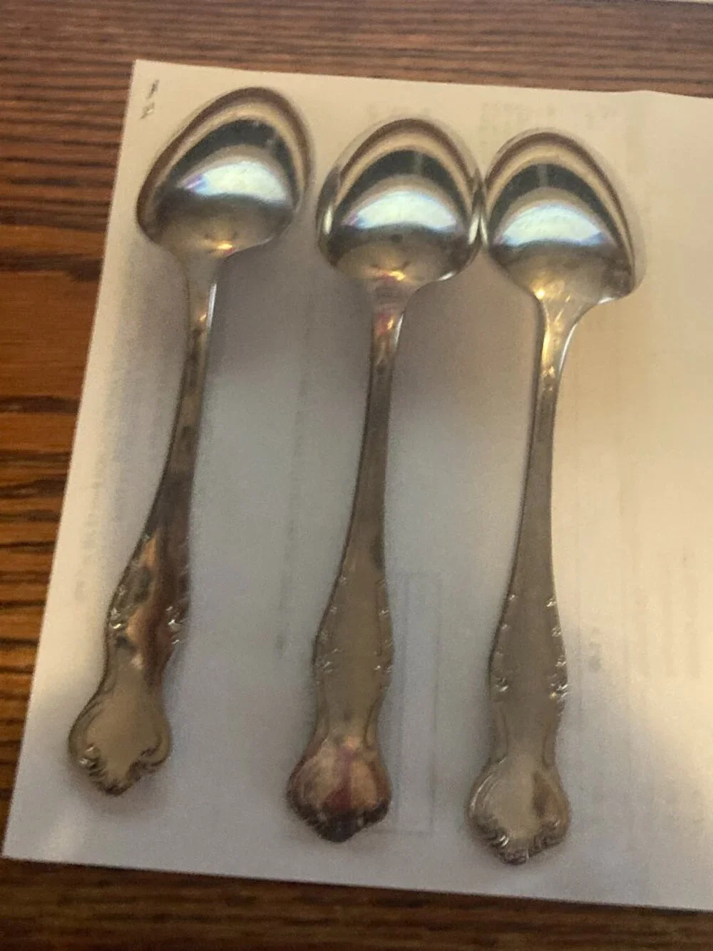 Set of 3 vintage tablespoons - Victorian Rose Pattern